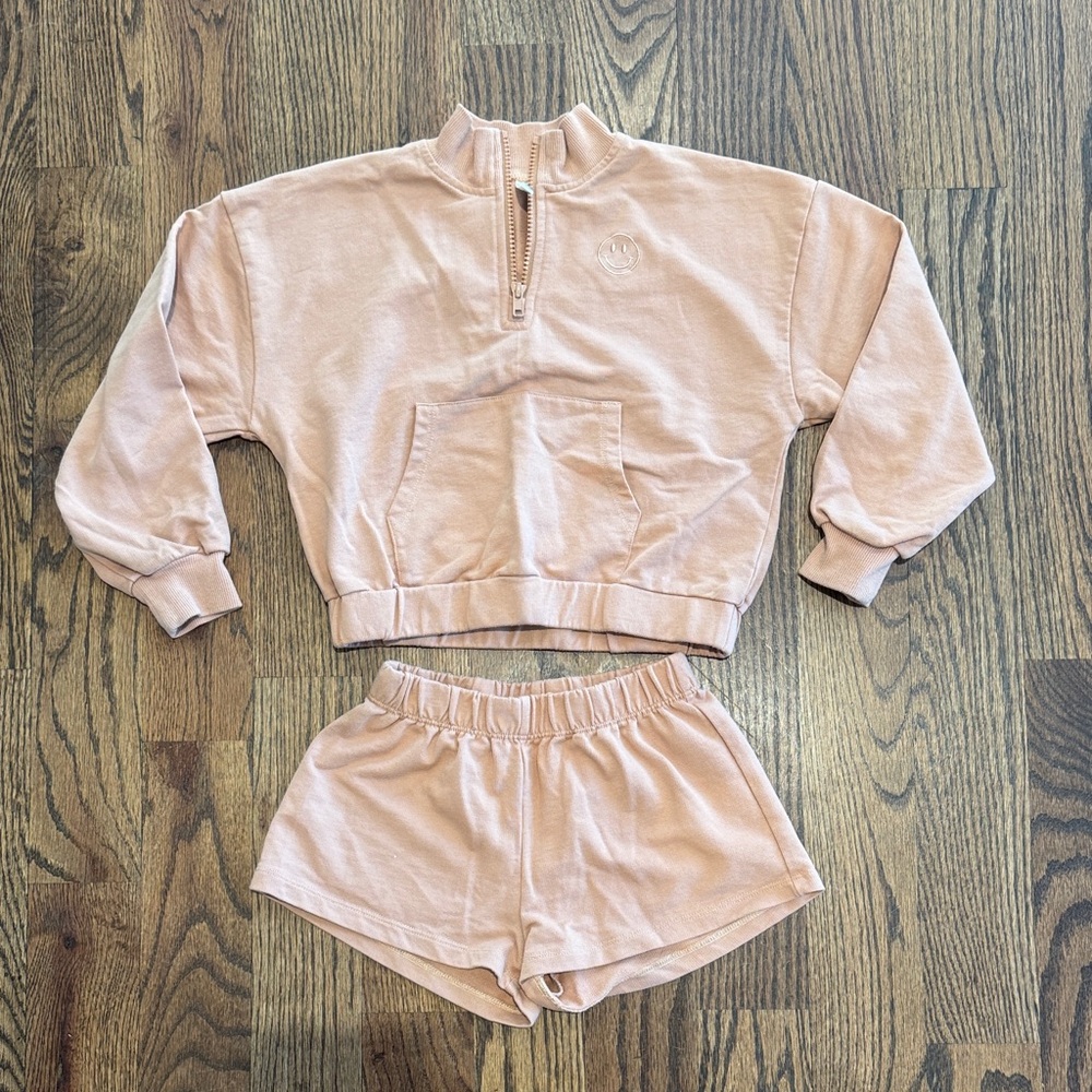 Rylee & Cru Quarter-Zip Sweatshirt and Shorts Set